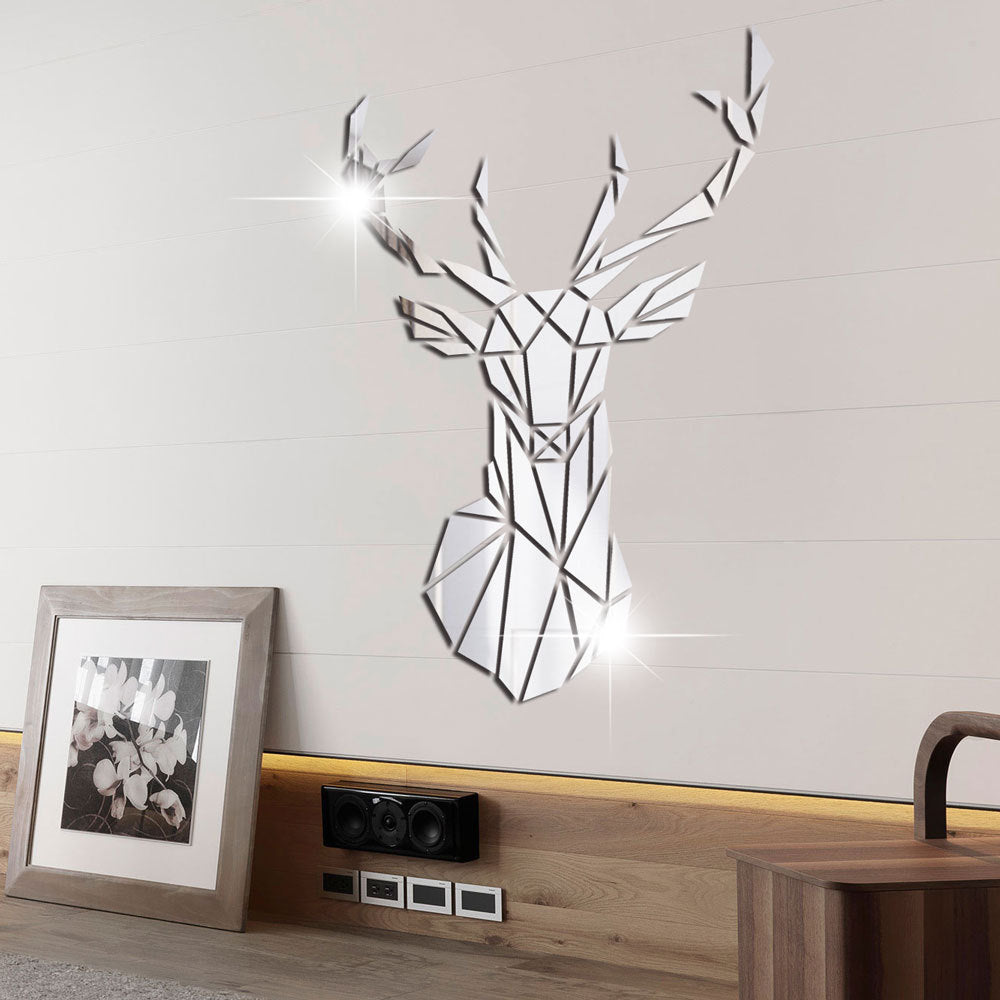 3D Deer Head Mirror for Wall