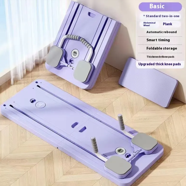 Planche de fitness abdominale avec roue pour la maison