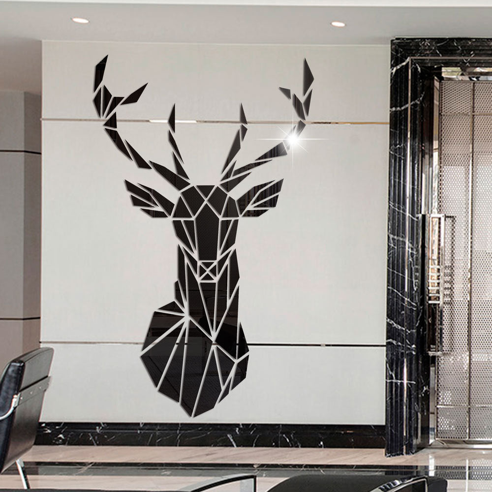 3D Deer Head Mirror for Wall