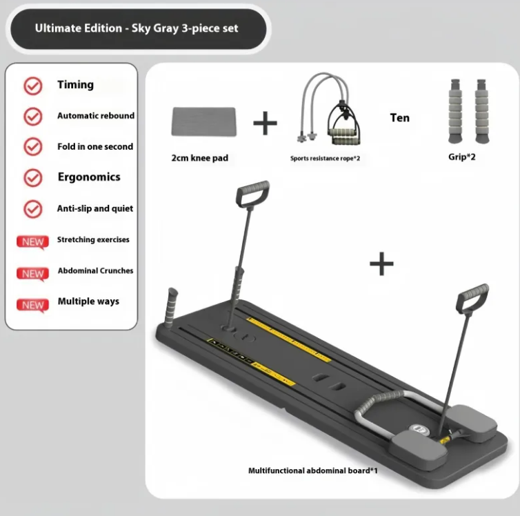 Planche de fitness abdominale avec roue pour la maison